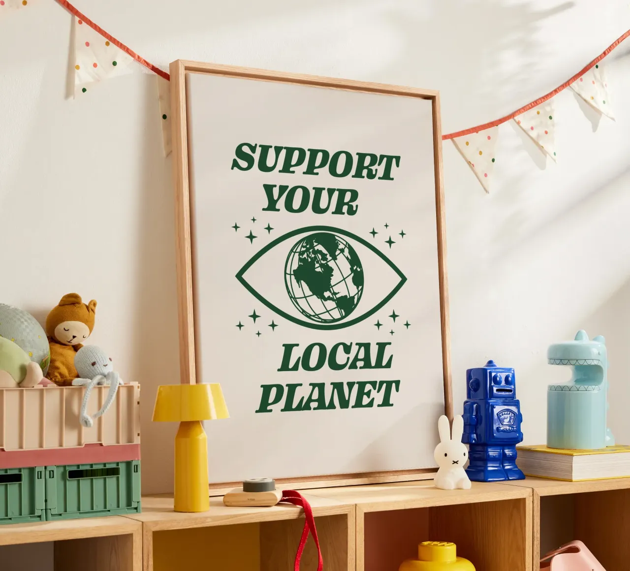 Support your Local Planet canvas by Eco Rebel Creative