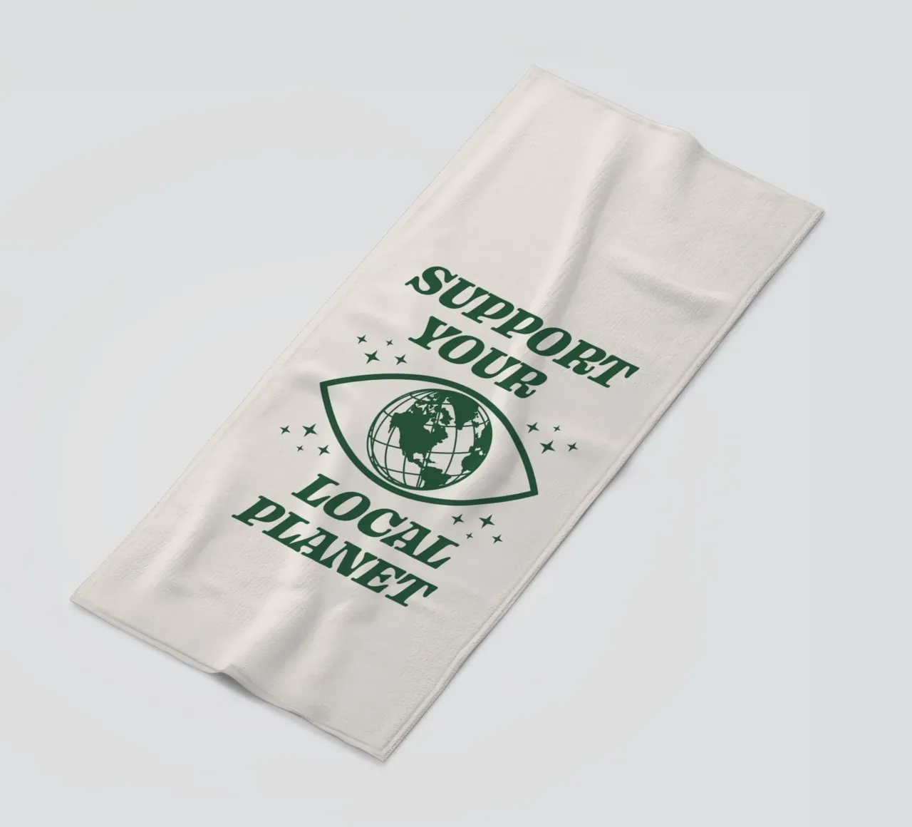 Support your Local Planet beach towel by Eco Rebel Creative