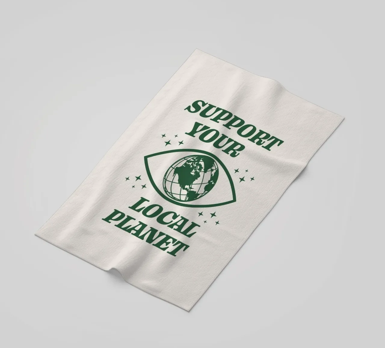 Support your Local Planet beach towel by Eco Rebel Creative