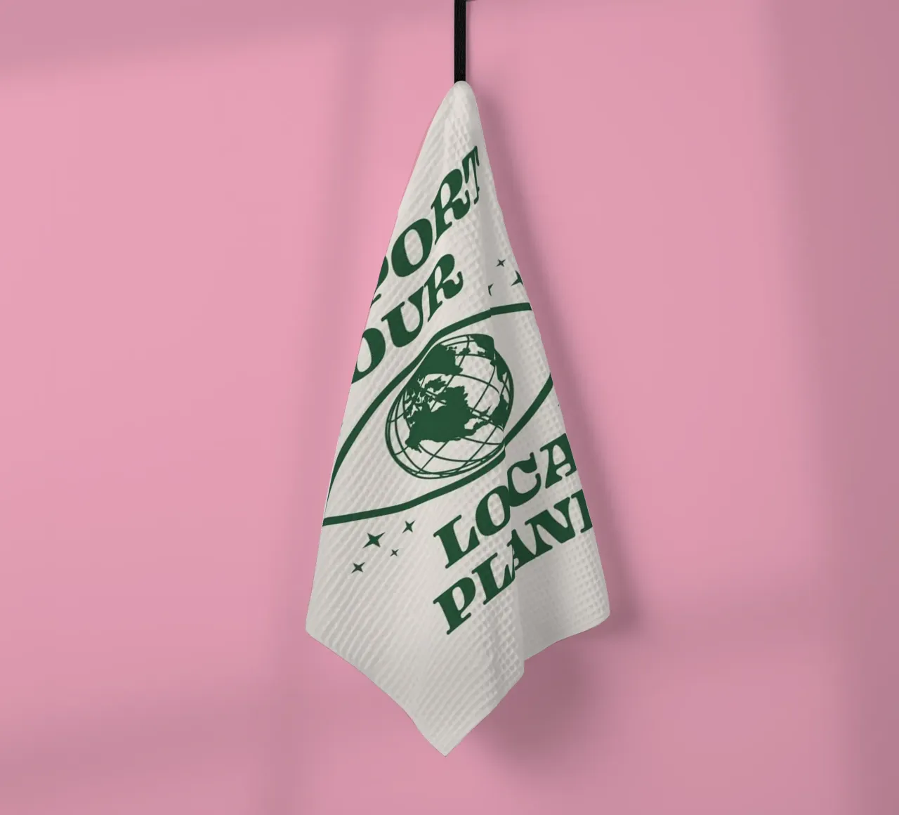 Support your Local Planet tea towel by Eco Rebel Creative