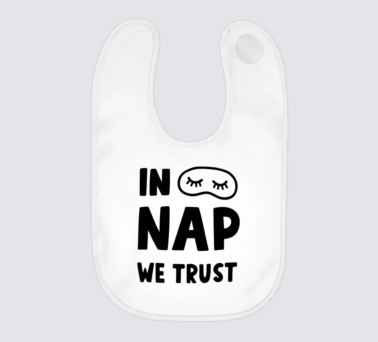 In Nap We Trust - Stampa artistica di Siesta Vibes in bianco e nero bavaglino da Kathrin Woo Design