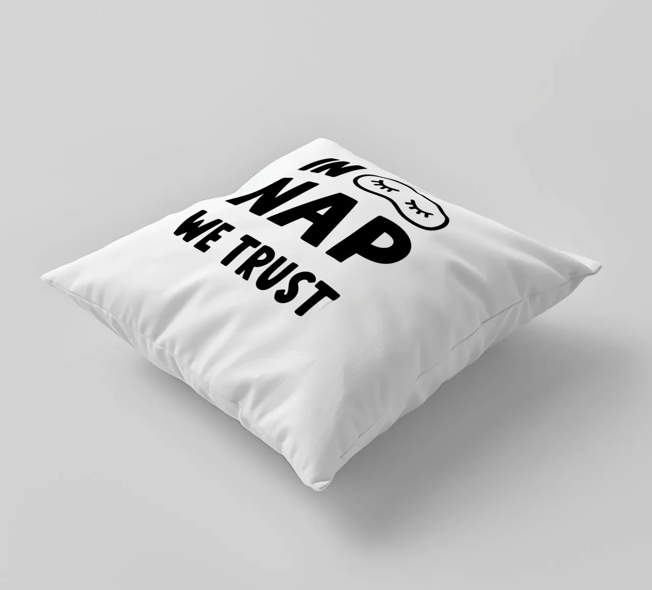 In Nap We Trust - Stampa artistica di Siesta Vibes in bianco e nero cuscino da Kathrin Woo Design