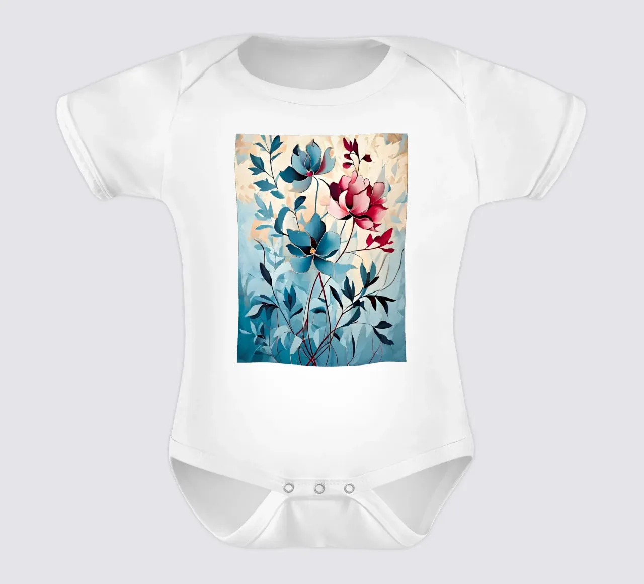 Bloemensymfonie babyrompertje korte mouwen van Artistic-shop