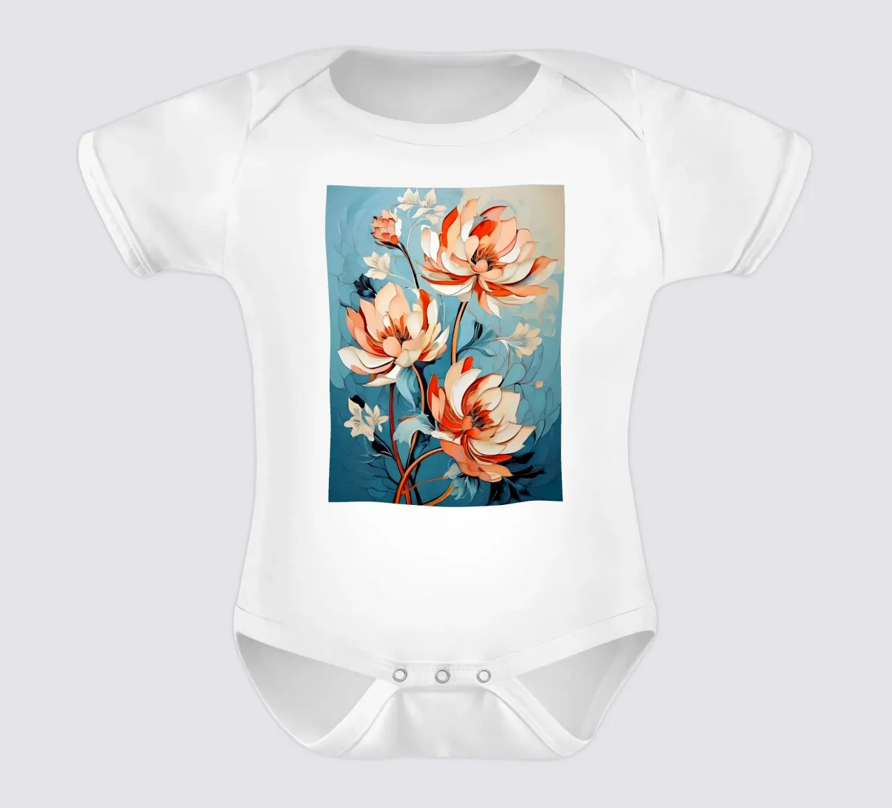 Rapsodia di peonie body neonato maniche corte da Artistic-shop
