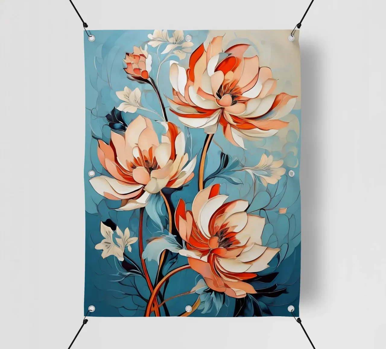 Rapsodia di peonie telo in pvc da Artistic-shop