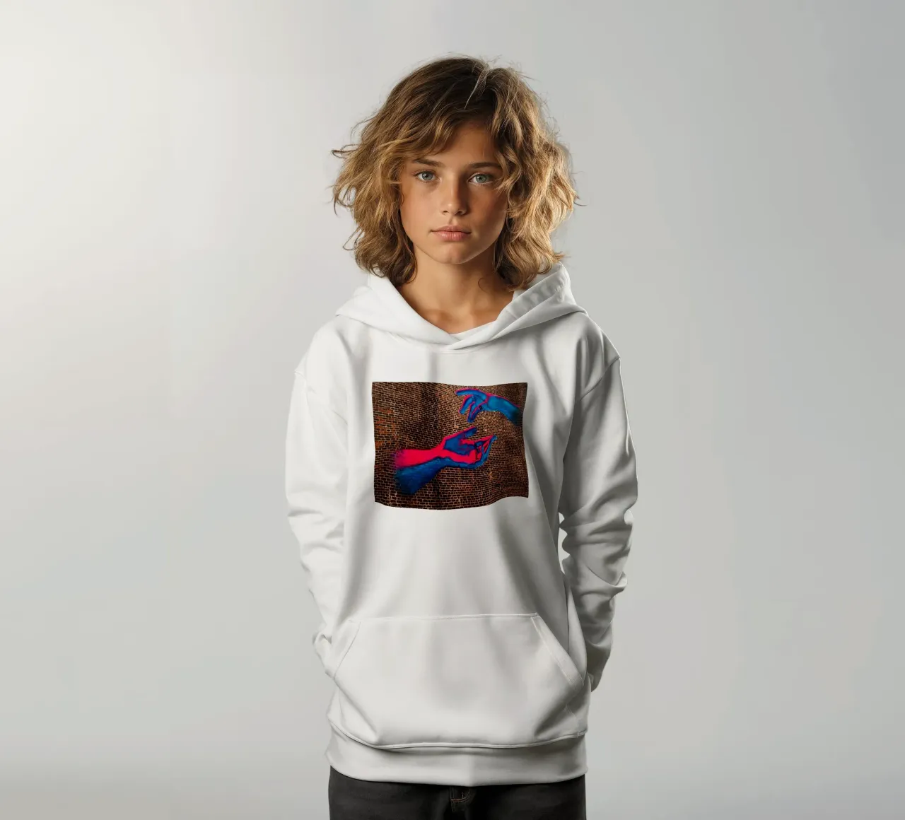 arte di strada, mani colorate a Manchaster (Inghilterra) felpa bambino con cappuccio da atmospheric pictures