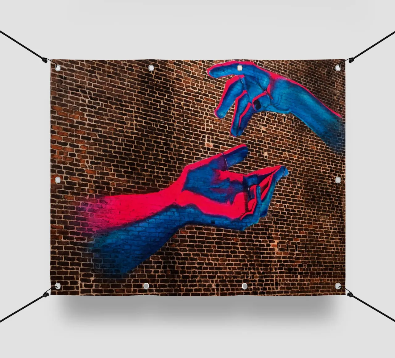 arte di strada, mani colorate a Manchaster (Inghilterra) telo in pvc da atmospheric pictures