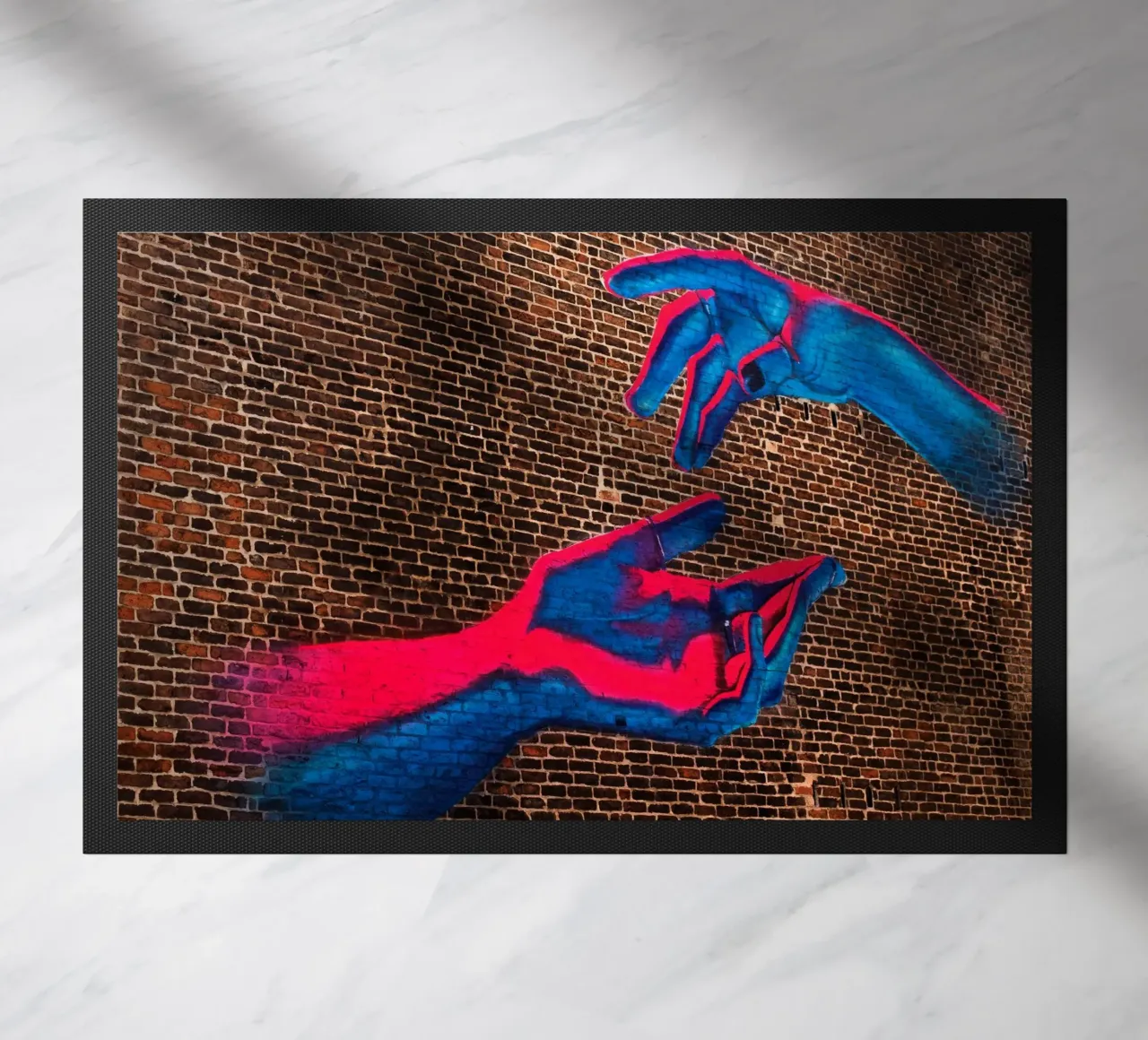 arte di strada, mani colorate a Manchaster (Inghilterra) zerbino da art picture