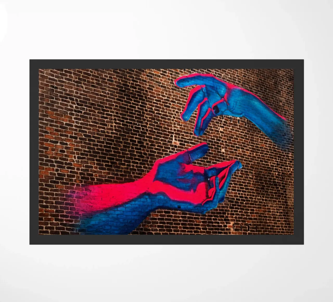arte di strada, mani colorate a Manchaster (Inghilterra) zerbino da art picture