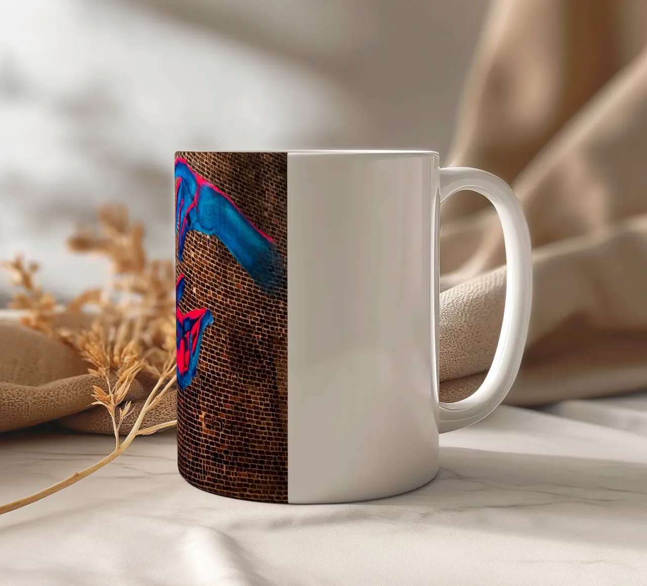 arte di strada, mani colorate a Manchaster (Inghilterra) tazza in ceramica da atmospheric pictures