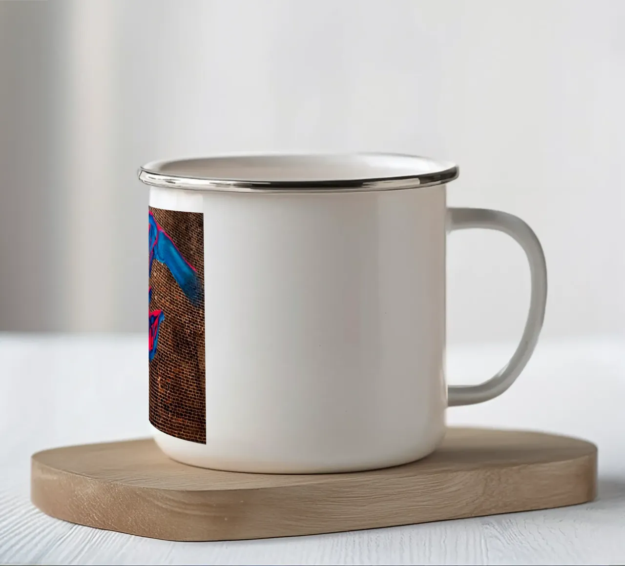 arte di strada, mani colorate a Manchaster (Inghilterra) tazza in smalto da atmospheric pictures