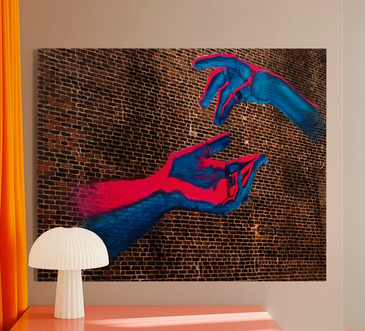 arte di strada, mani colorate a Manchaster (Inghilterra) plexiglass da atmospheric pictures