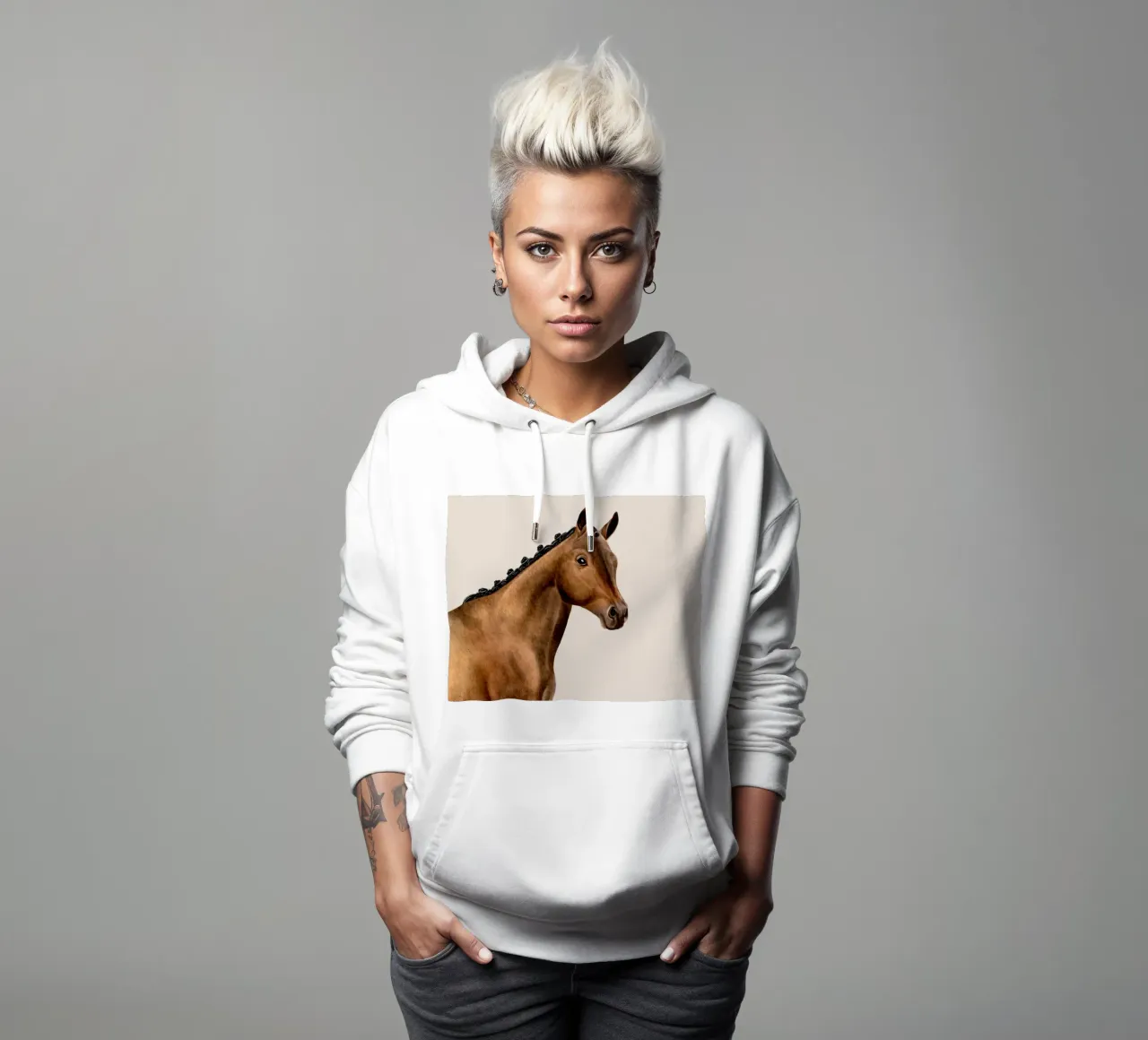 Trakehner Portrait sudadera con capucha de Moonlit Illustrations