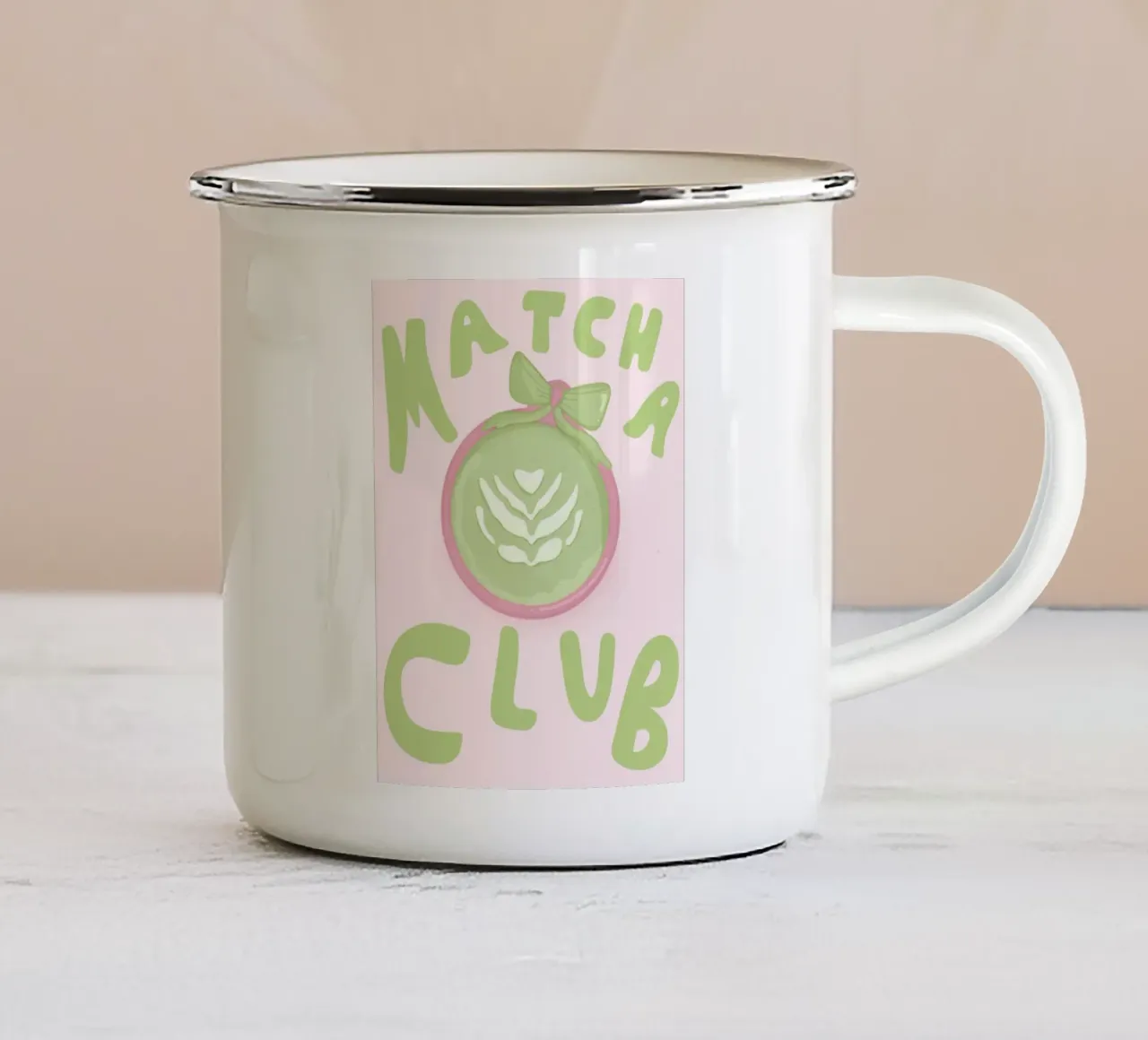 club del matcha tazza in smalto da bazi
