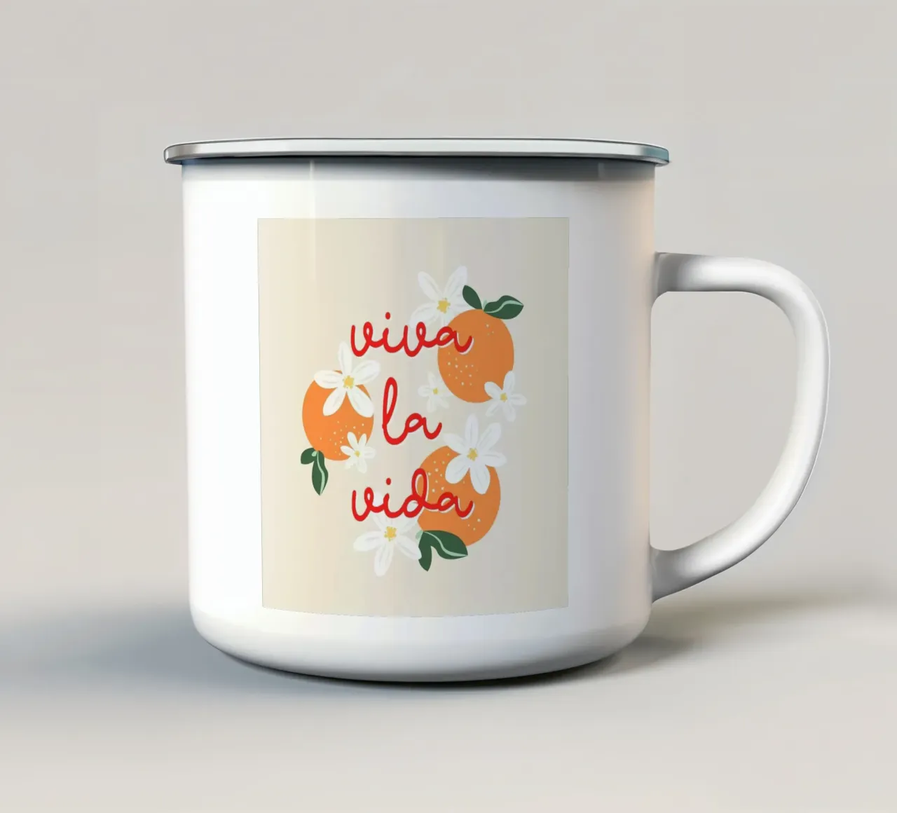 VIVERE LA VITA tazza in smalto da bazi