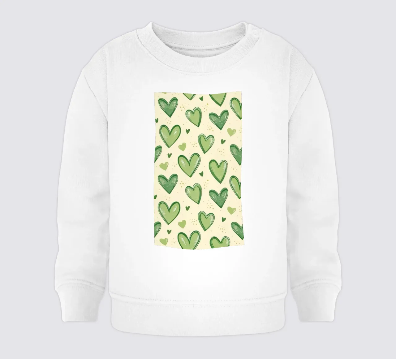 cuori verdi felpa neonato da bazi