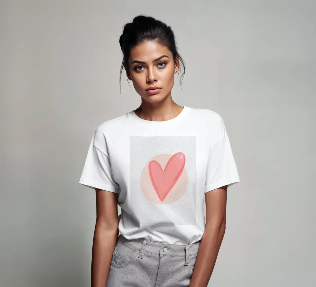 cuore rosso t-shirt da bazi