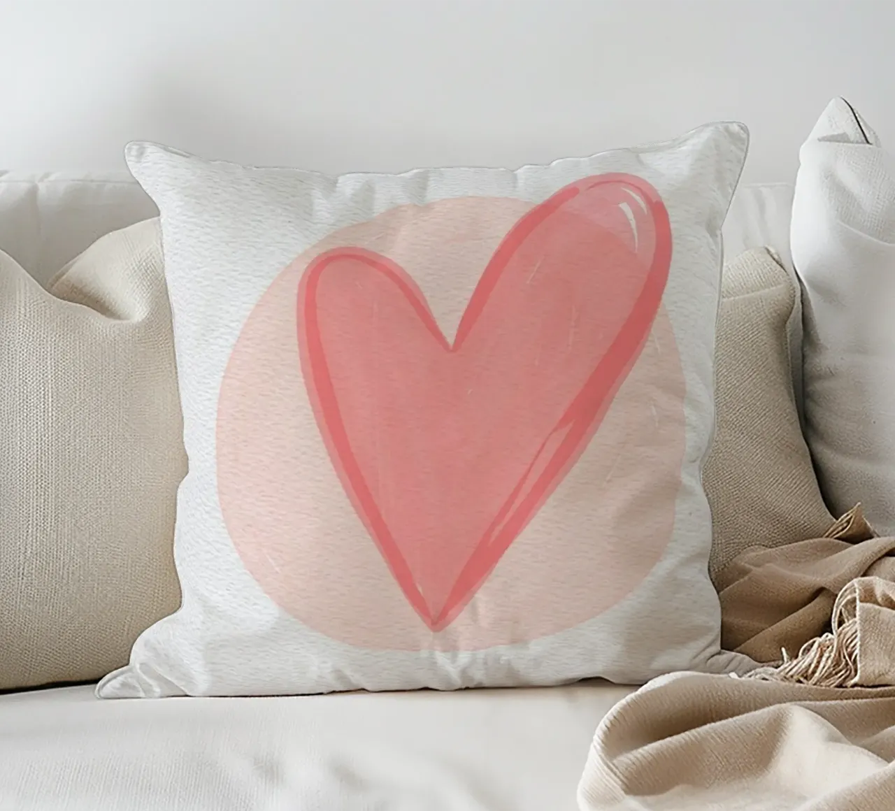cuore rosso cuscino da bazi