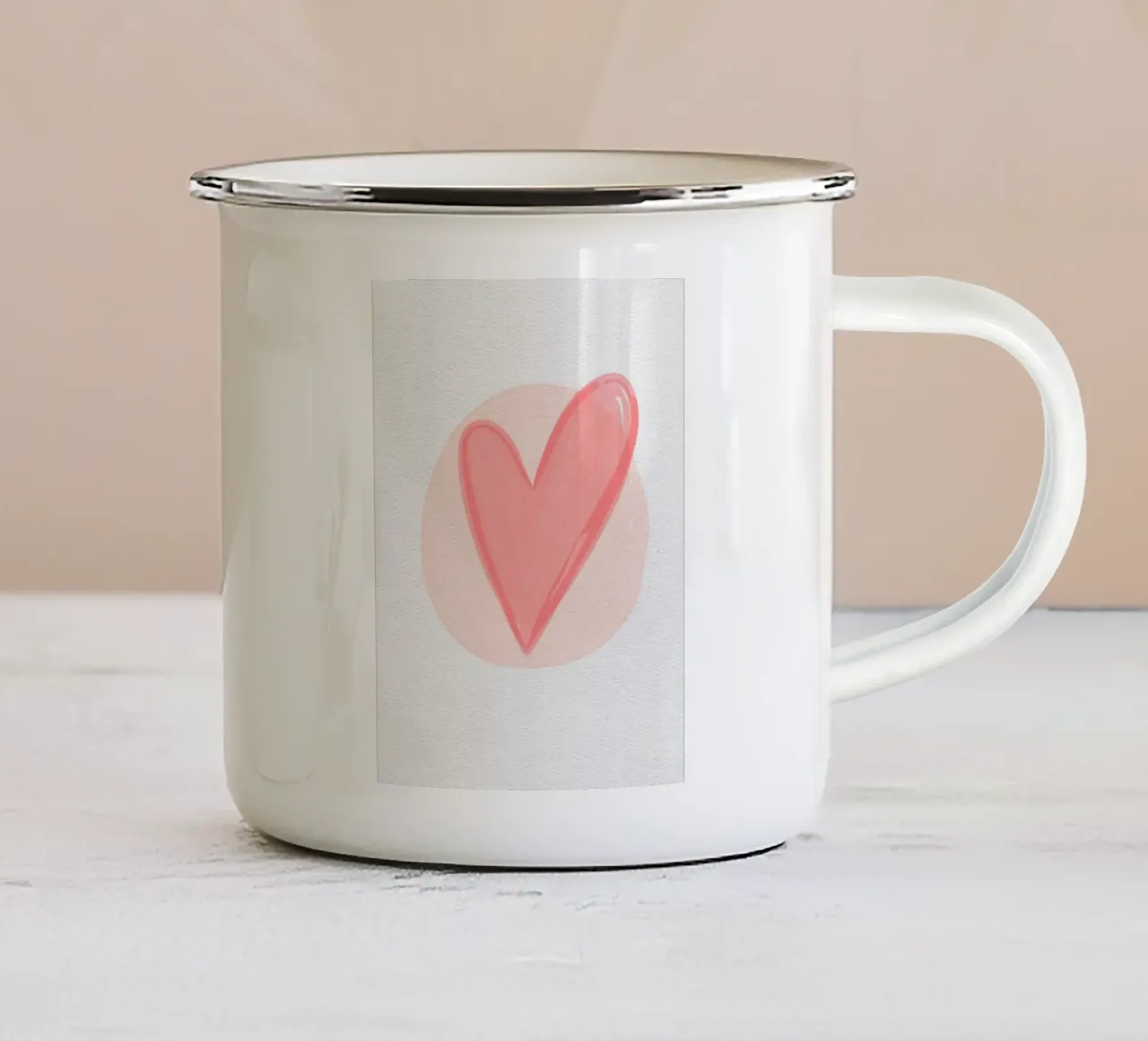 cuore rosso tazza in smalto da bazi