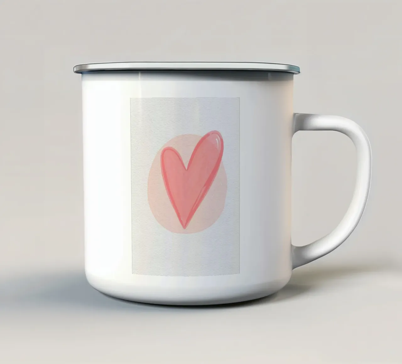 cuore rosso tazza in smalto da bazi