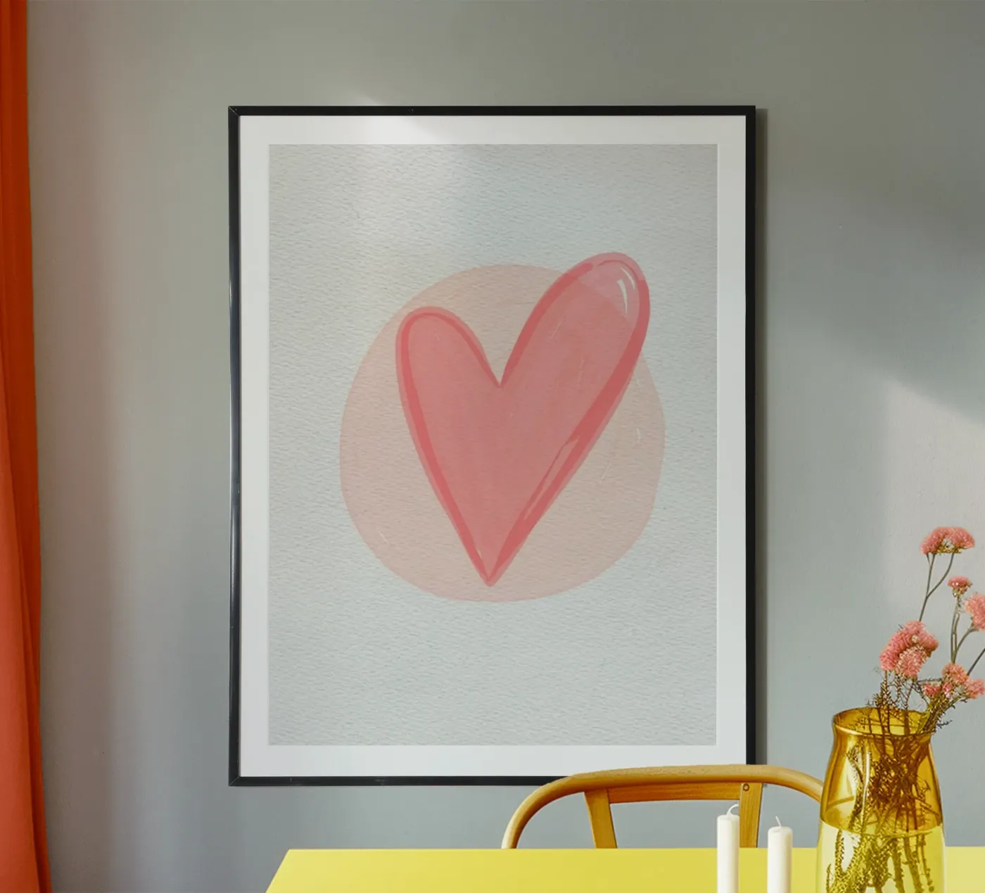red heart poster by bazi