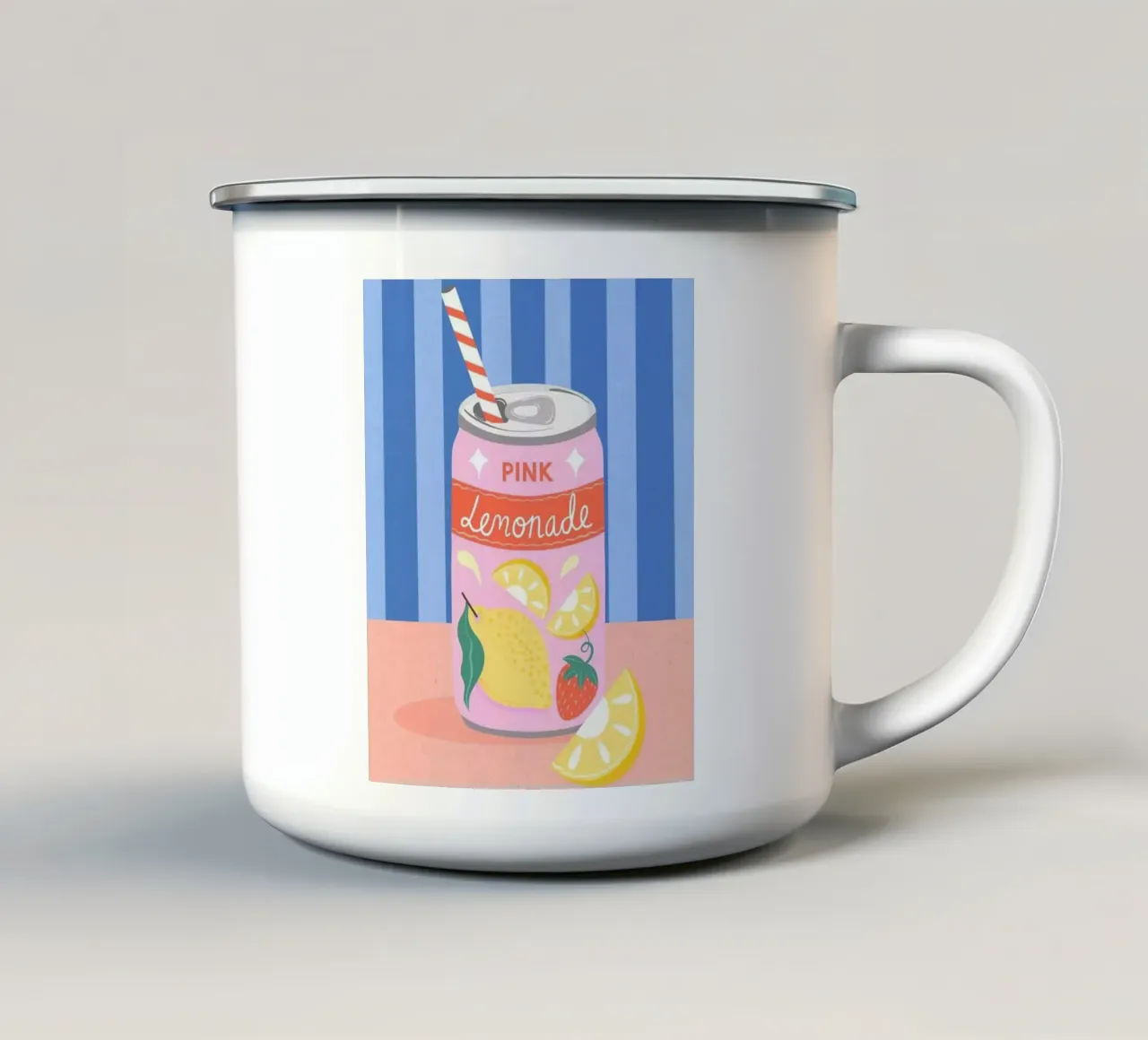 limonata rosa tazza in smalto da bazi