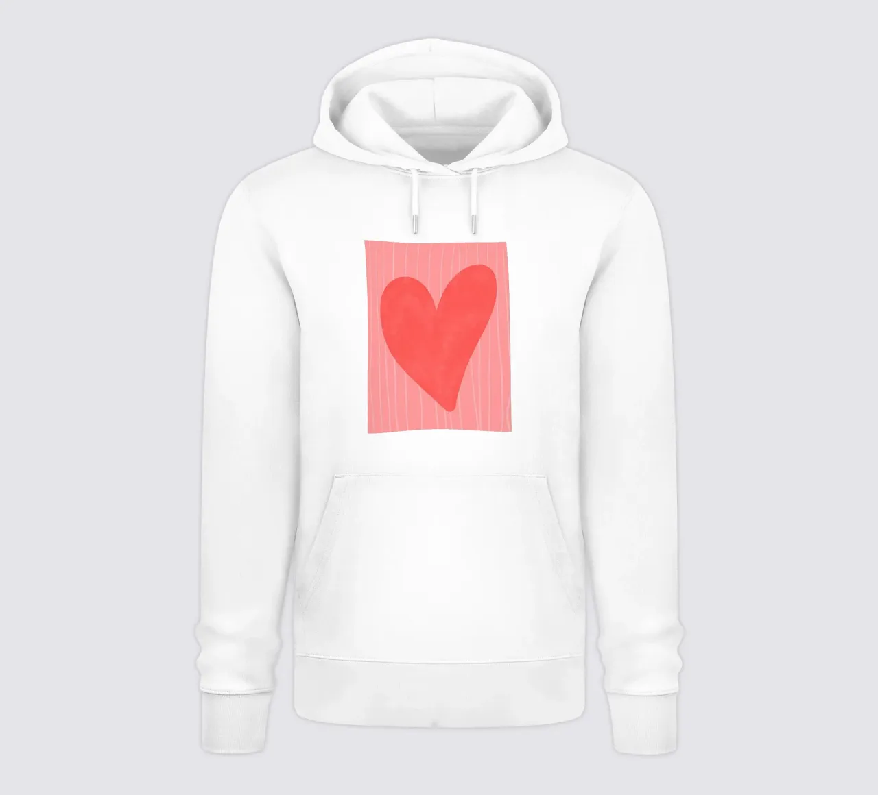 cuore rosso felpa con cappuccio da bazi