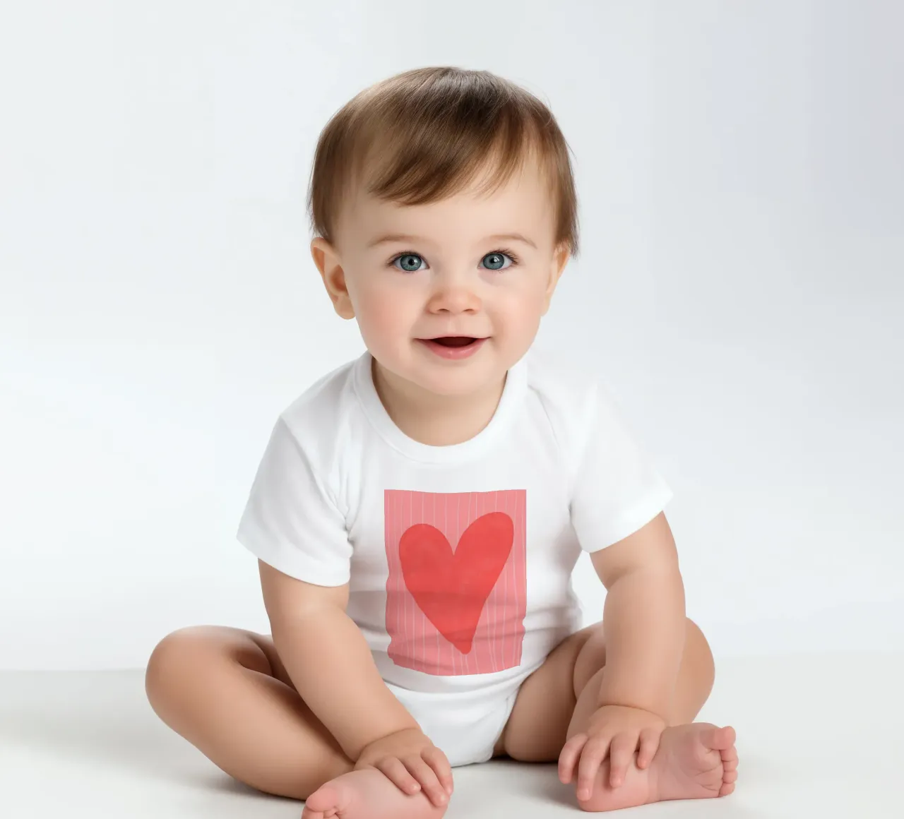 cuore rosso body neonato maniche corte da bazi