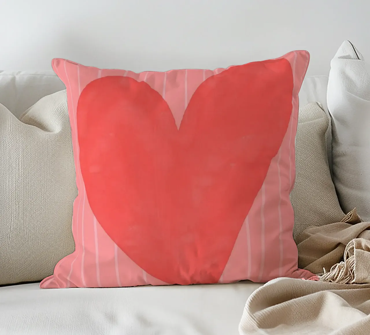 cuore rosso cuscino da bazi