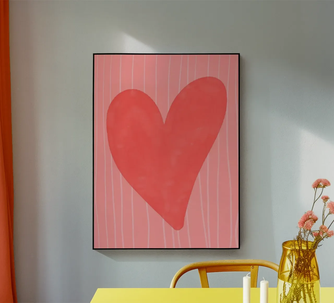 red heart acrylic glass by bazi