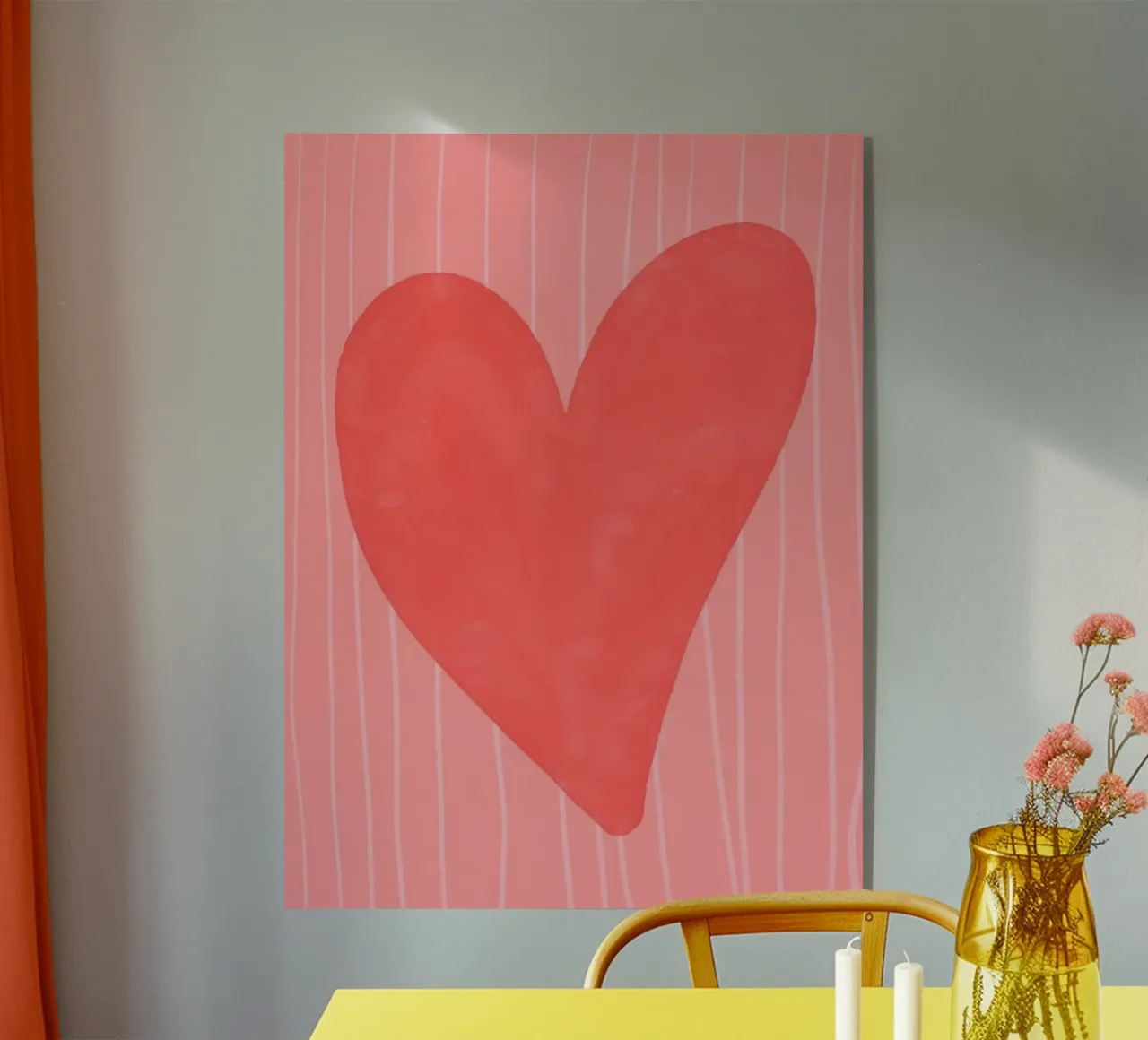 red heart acrylic glass by bazi