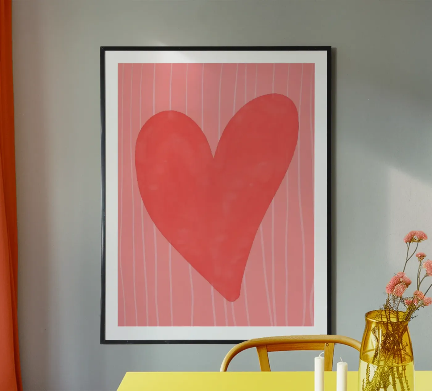 red heart poster by bazi