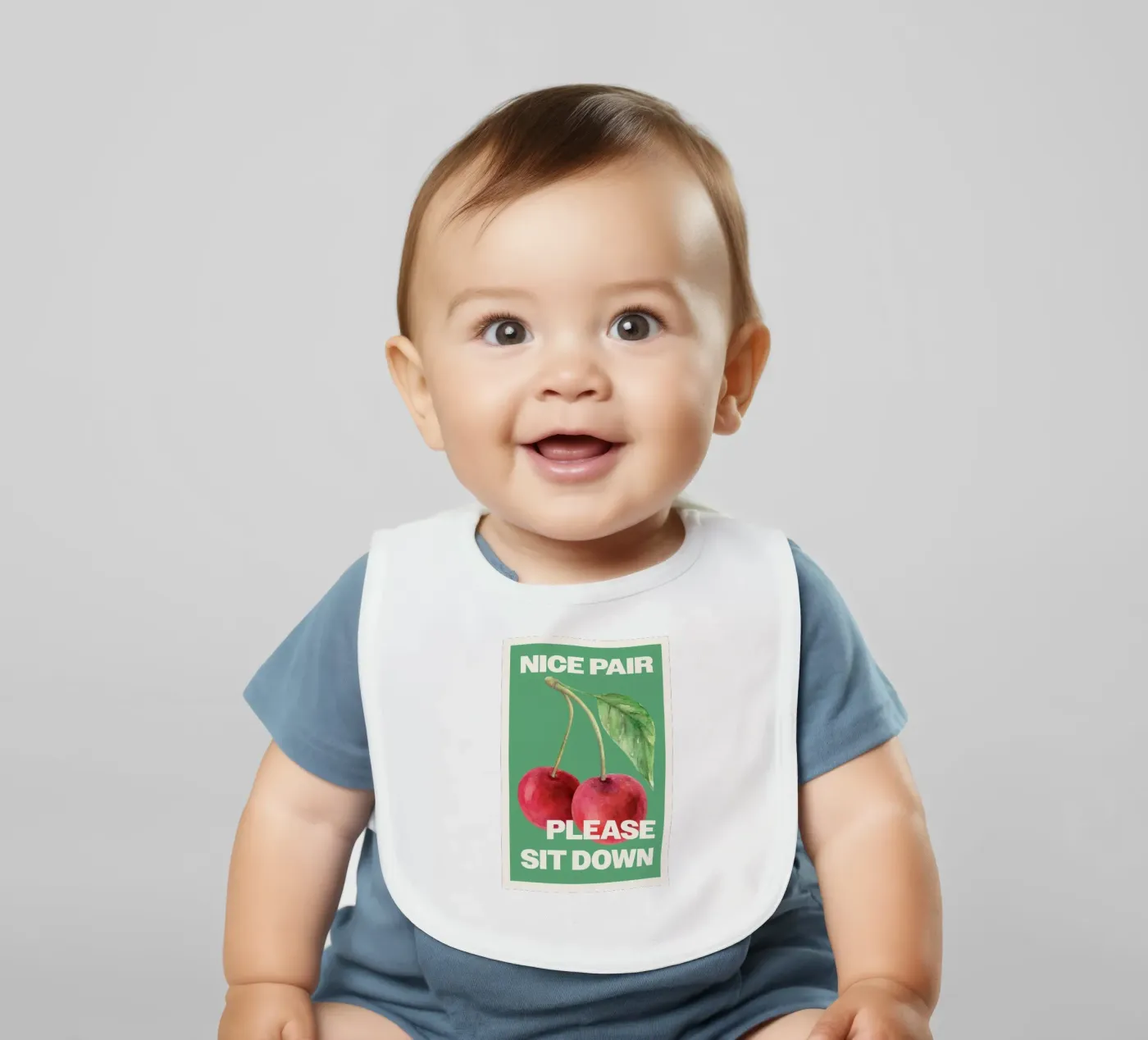nice pair please sit down baby bib by bazi
