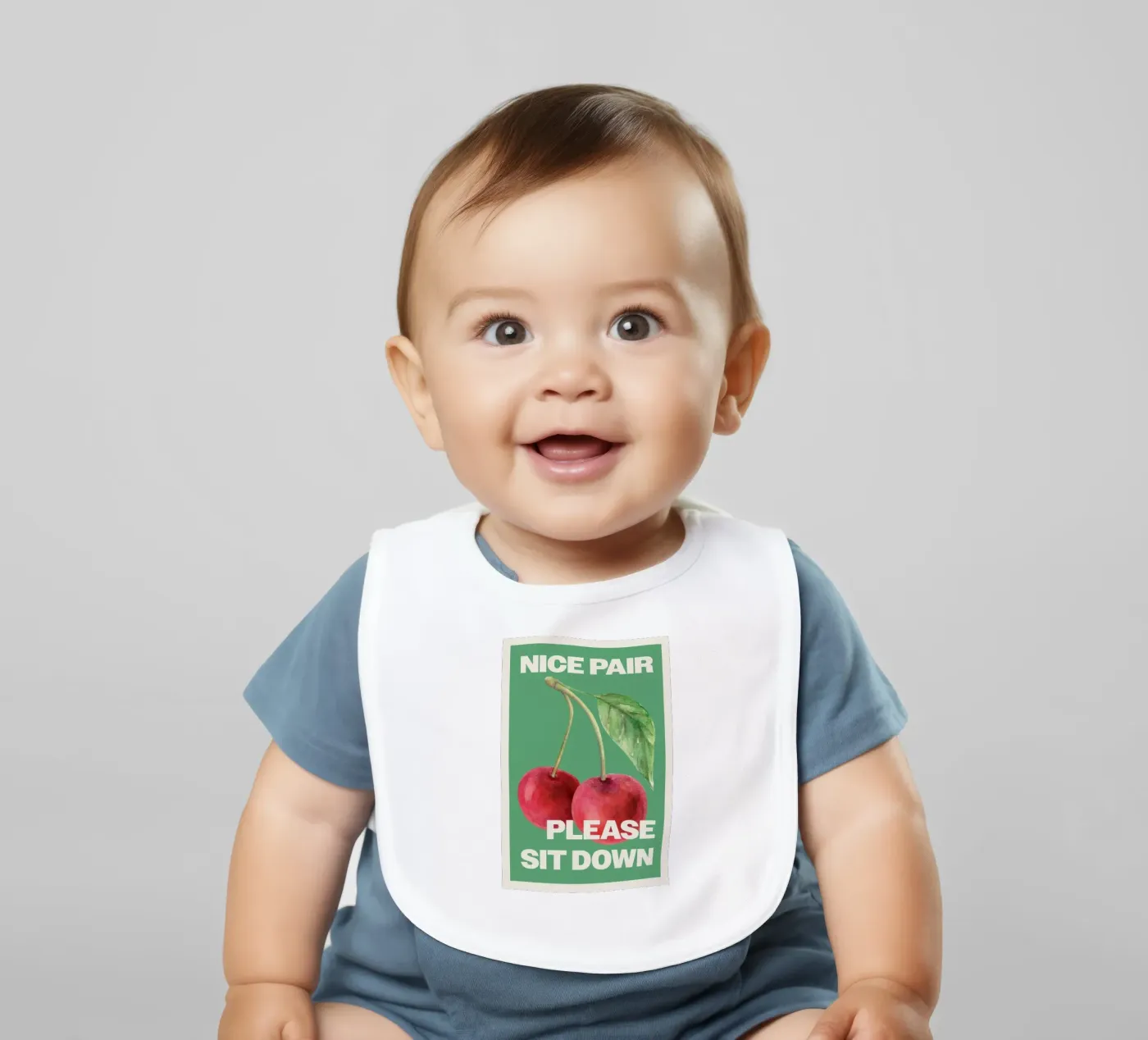 nice pair please sit down baby bib by bazi