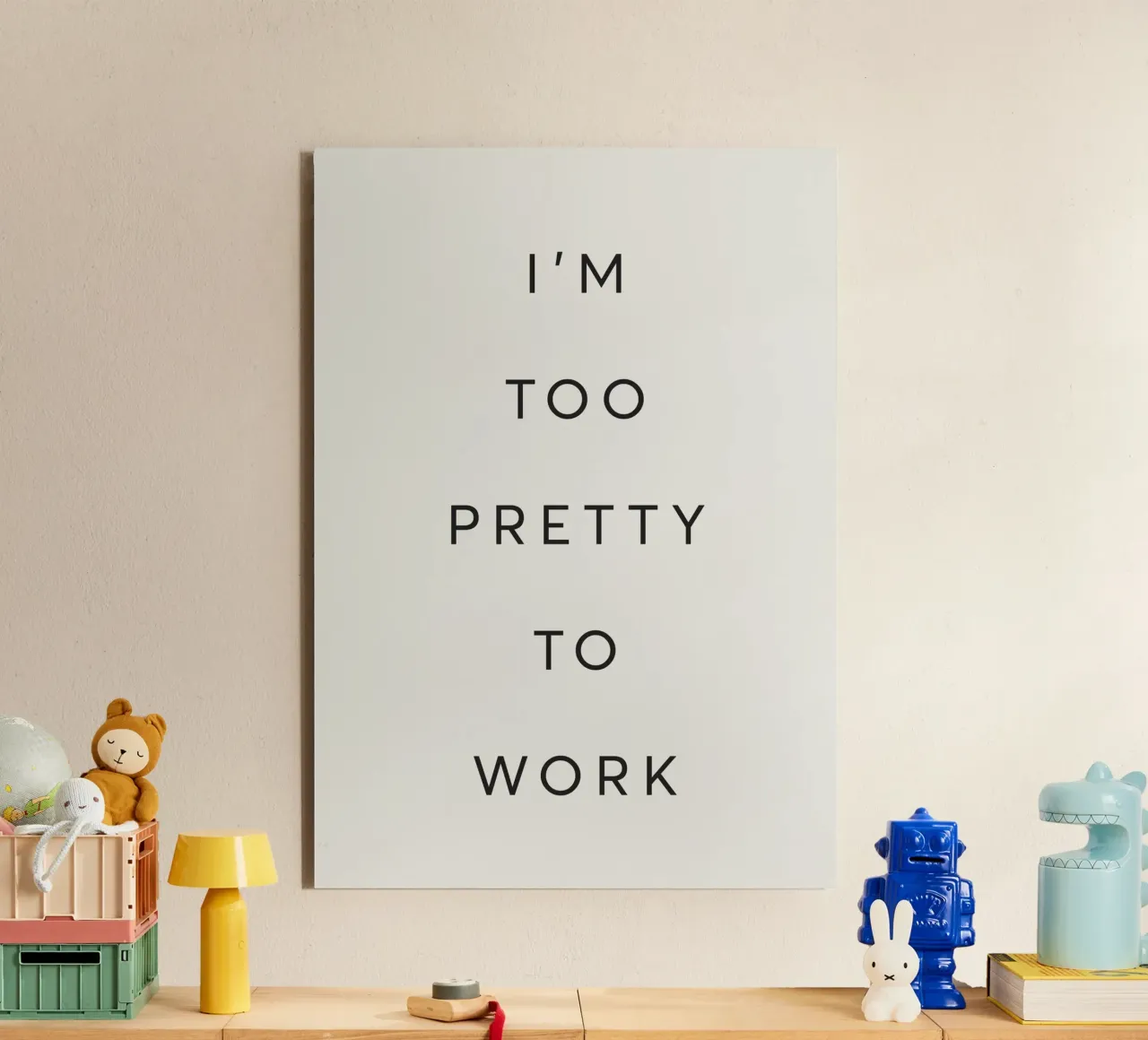 I'm Too Pretty To Work forex plate by Lolly & Roobs