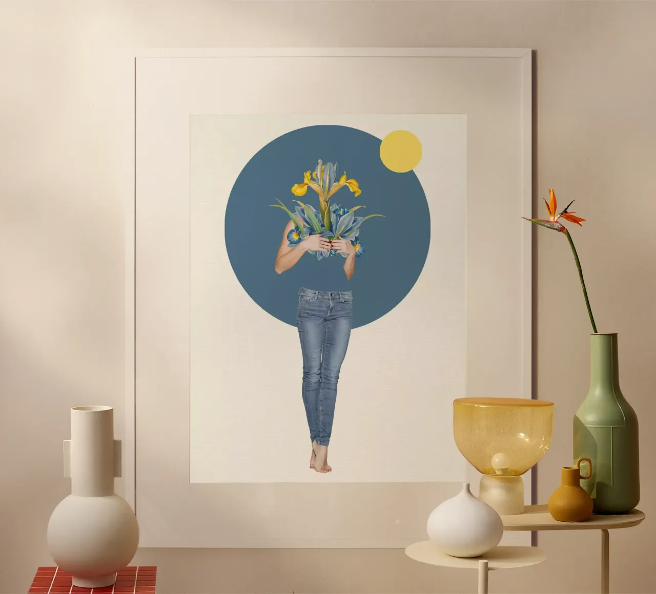 Collageri - Jeans aderenti alla pelle poster con telaio in plastica da The Artcircle