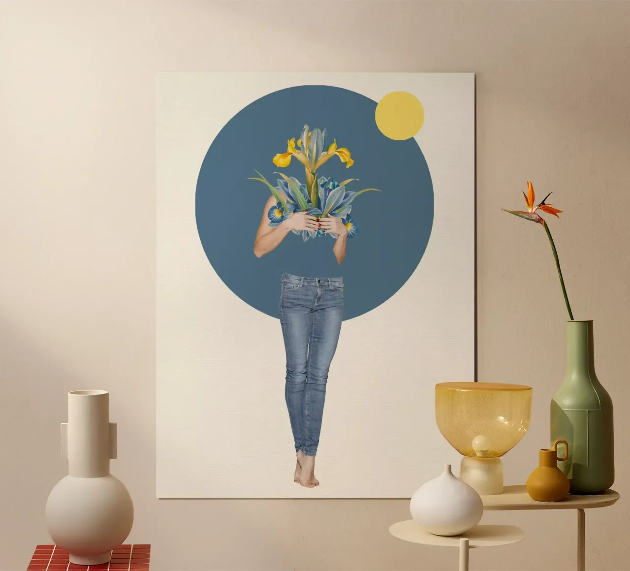 Collageri - Jeans aderenti alla pelle poster con telaio in plastica da The Artcircle