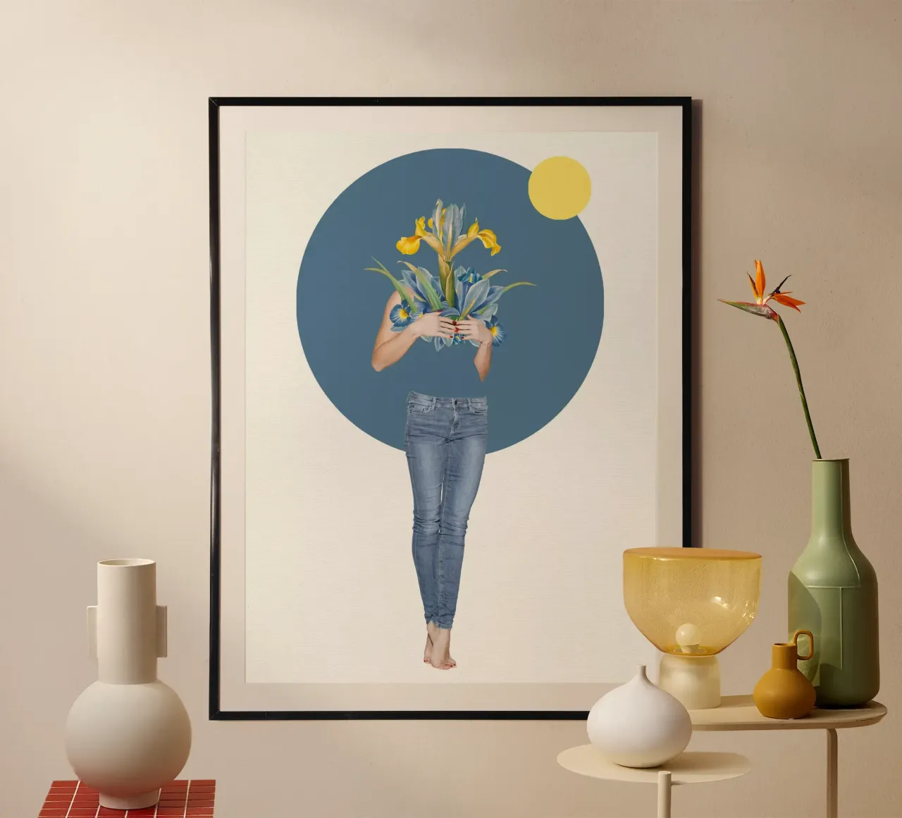 Collageri - Jeans aderenti alla pelle poster con telaio in plastica da The Artcircle