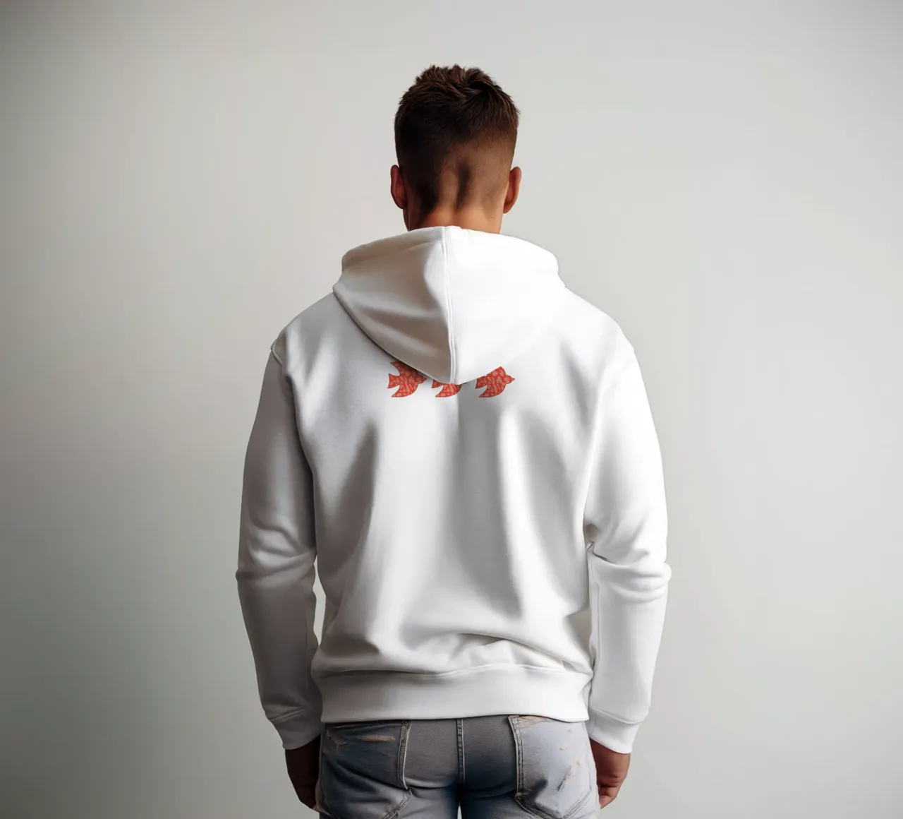 oiseau leopard orange felpa con cappuccio da alice