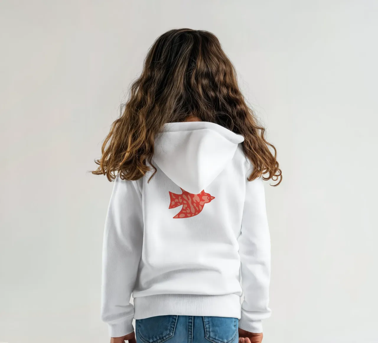 oiseau leopard orange felpa bambino con cappuccio da alice