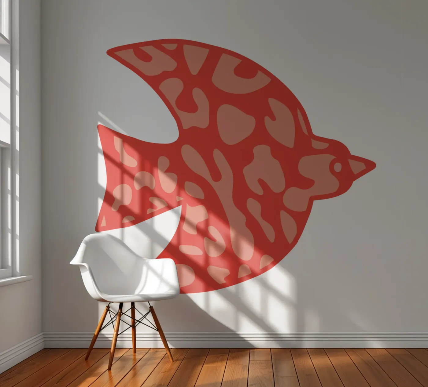 oiseau leopard orange fotobehang van alice