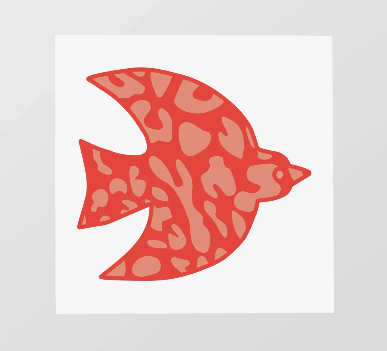 oiseau leopard orange telo in pvc da alice