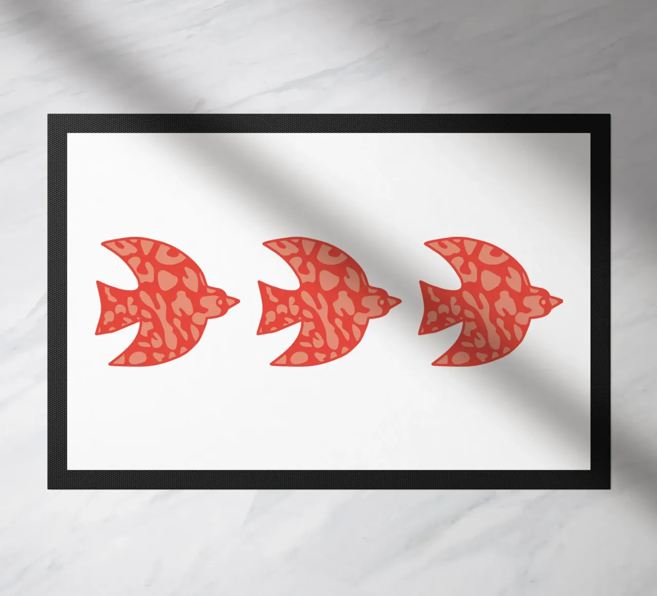 oiseau leopard orange deurmat van alice