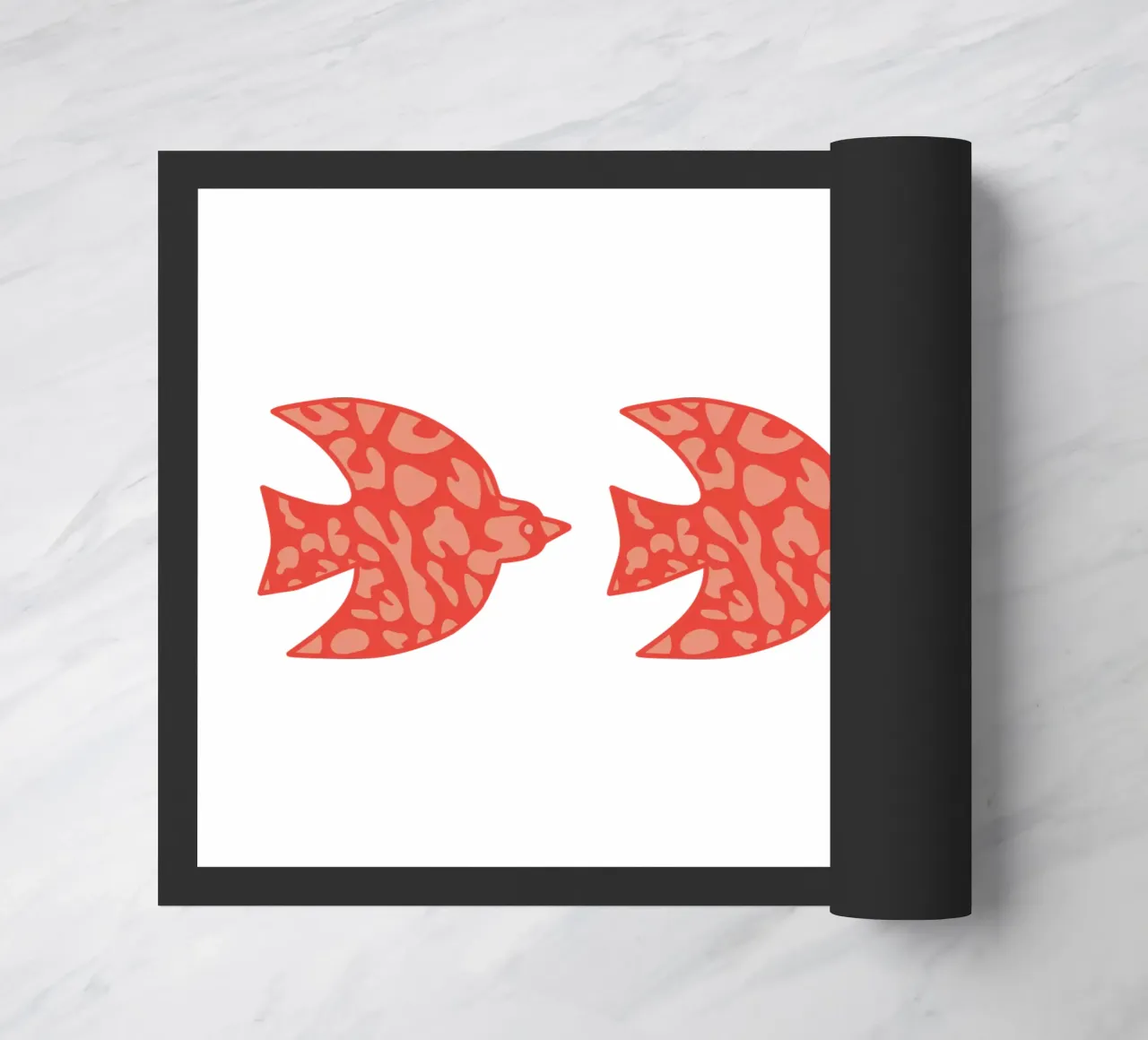 oiseau leopard orange deurmat van alice