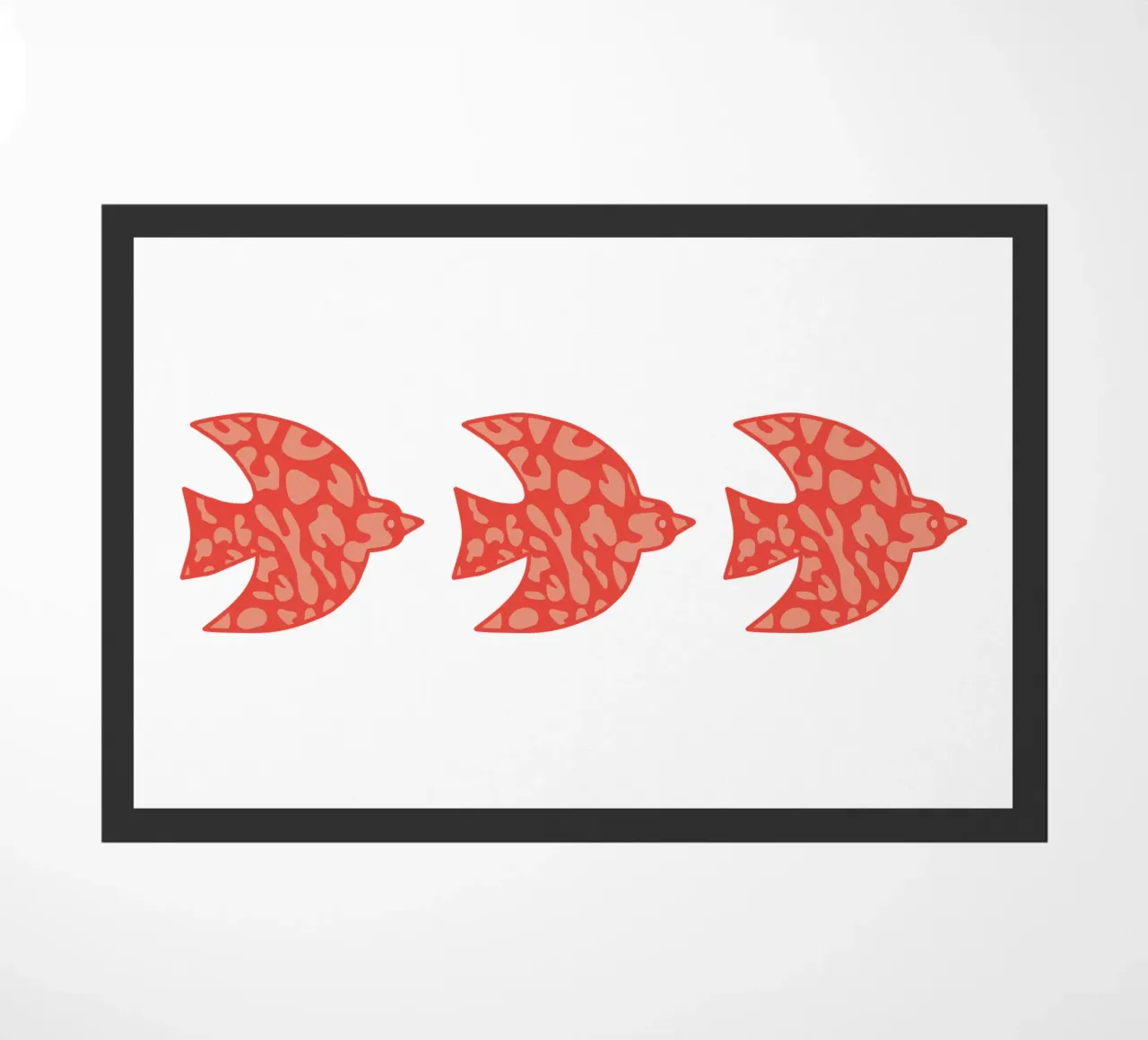 oiseau leopard orange deurmat van alice