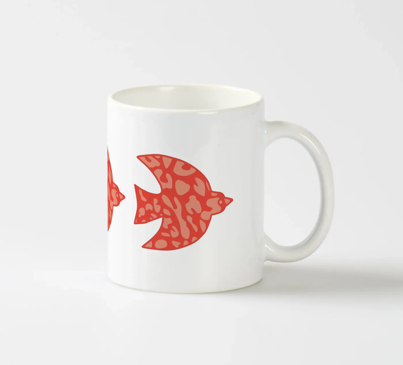 oiseau leopard orange ceramic mug by alice