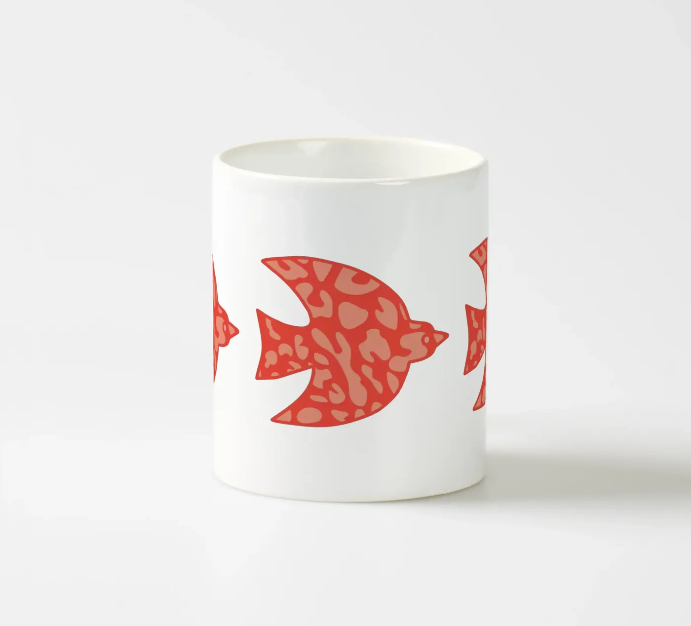 oiseau leopard orange ceramic mug by alice