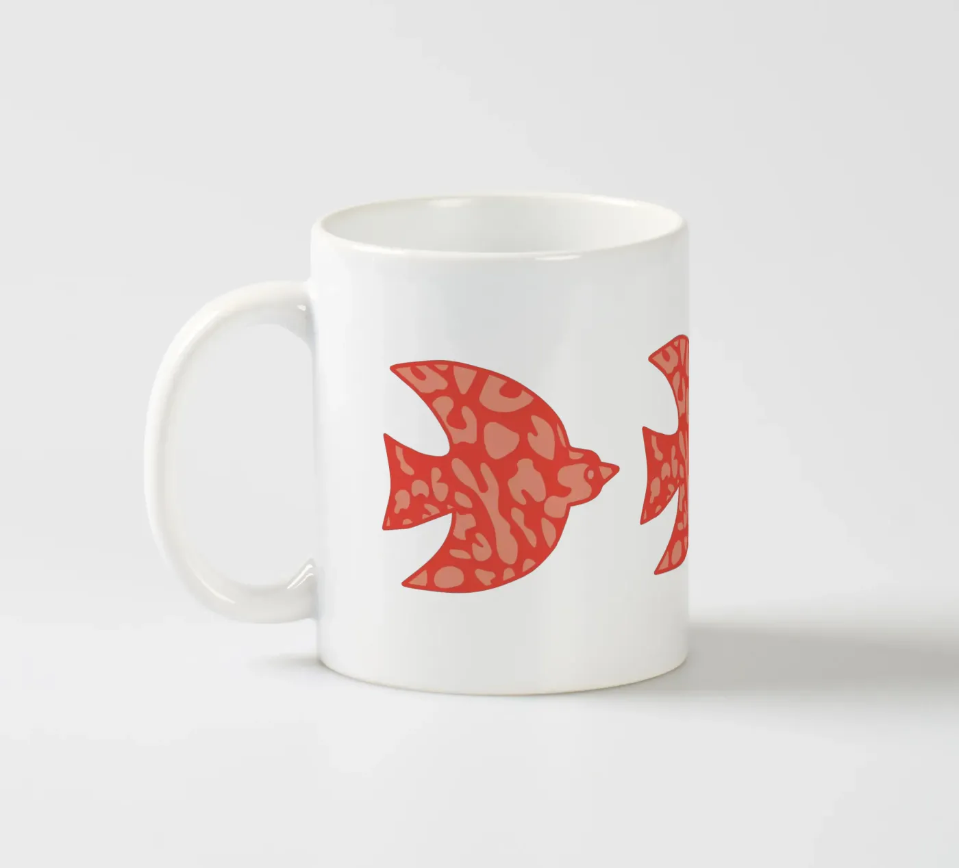 oiseau leopard orange ceramic mug by alice