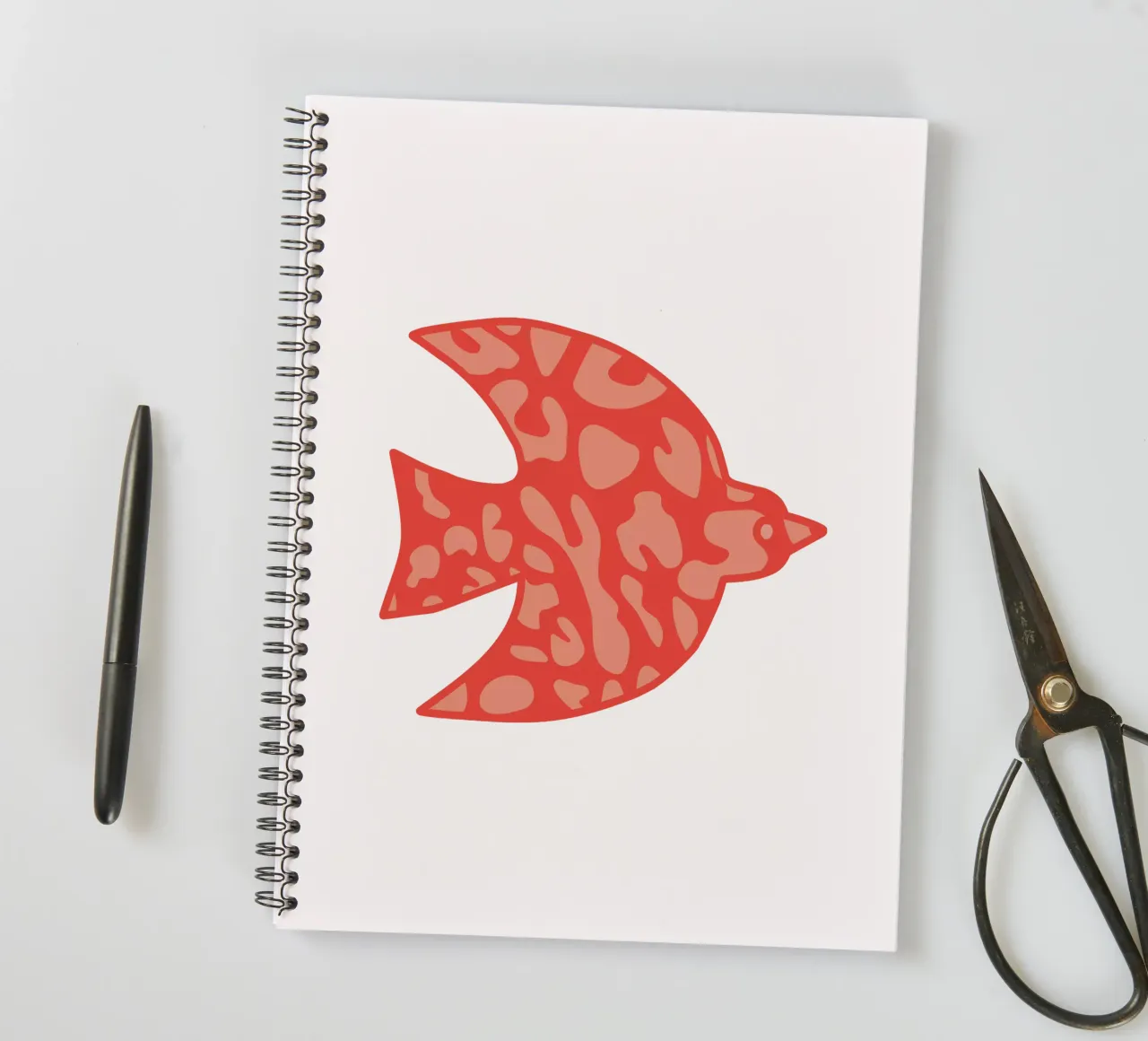 oiseau leopard orange spiral notebook by alice