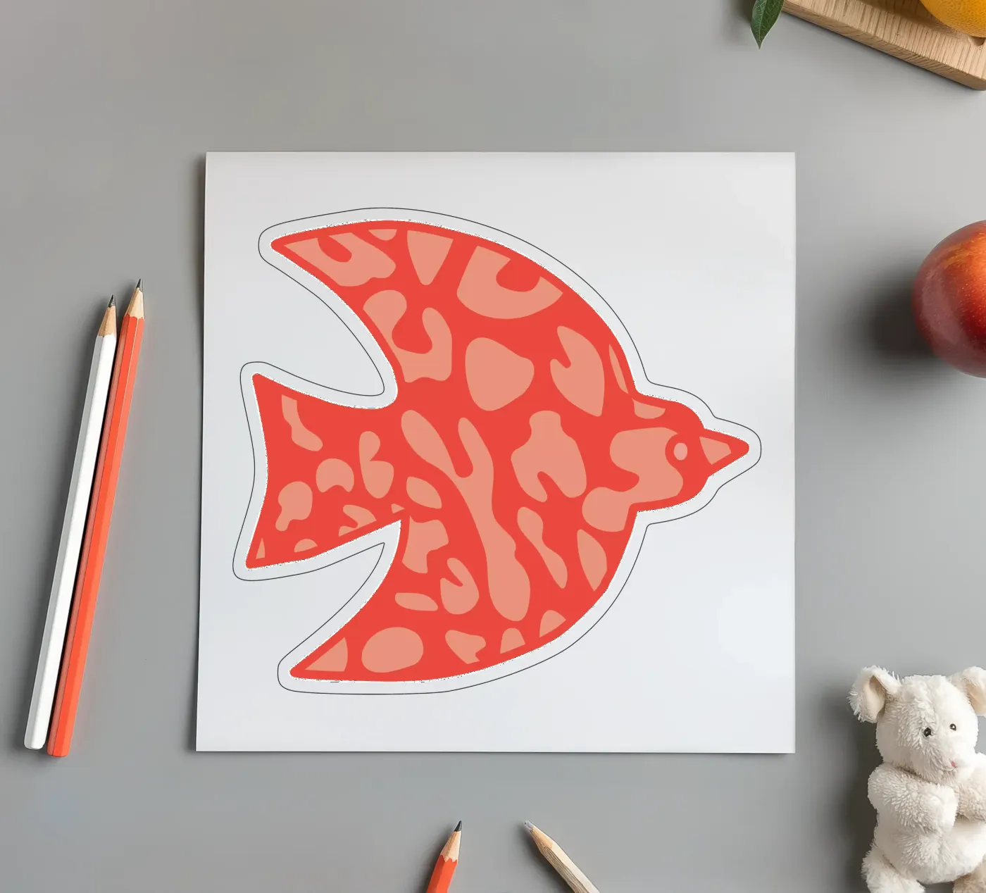 oiseau leopard orange sticker sheet by alice